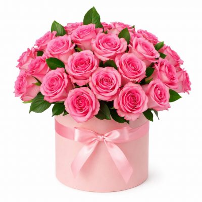 Цветы в коробке «Малиновый»