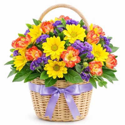 Цветы в корзинке «День радости»